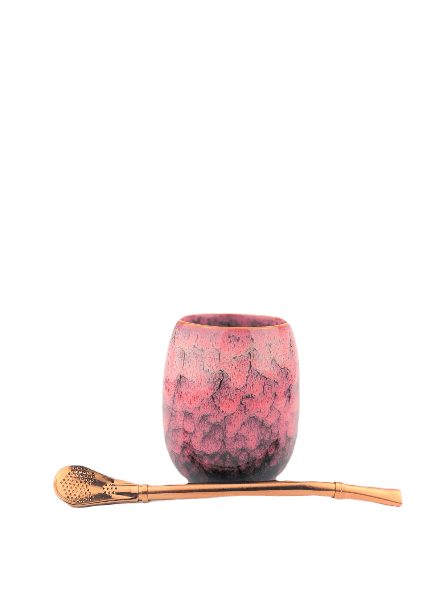 Ceramic Mate Gourd and Straw Set (Mate and bombilla)