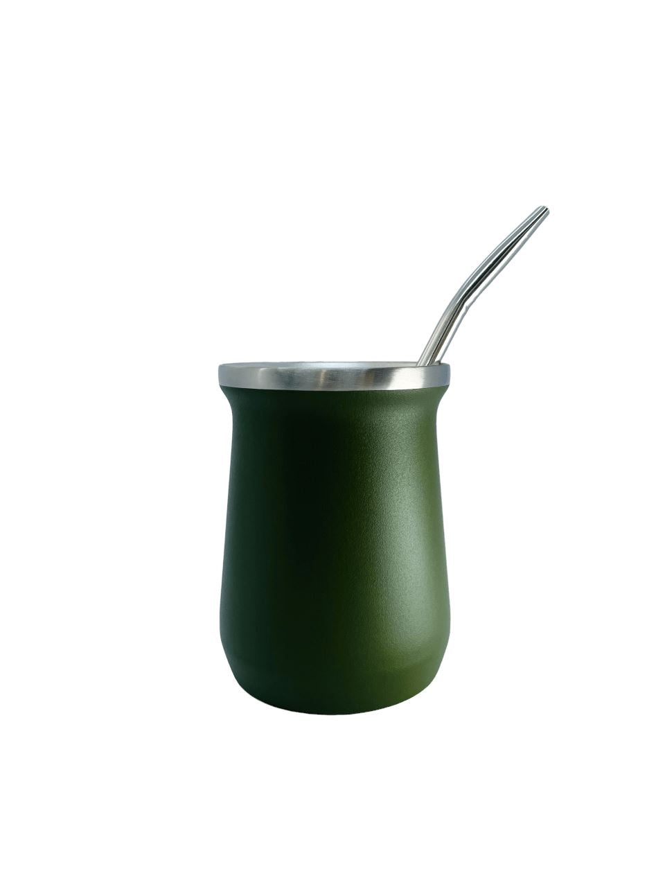 Base Mate Gourd and Straw Set (Mate and bombilla) Mates Hispanic Pantry Army Green 