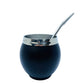 Calabash Mate Gourd and Straw Set (Mate and bombilla) Mates Hispanic Pantry Black 