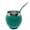 Calabash Mate Gourd and Straw Set (Mate and bombilla) - Green