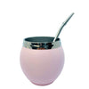 Calabash Mate Gourd and Straw Set (Mate and bombilla) - Pink