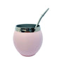 Calabash Mate Gourd and Straw Set (Mate and bombilla) Mates Hispanic Pantry Pink 