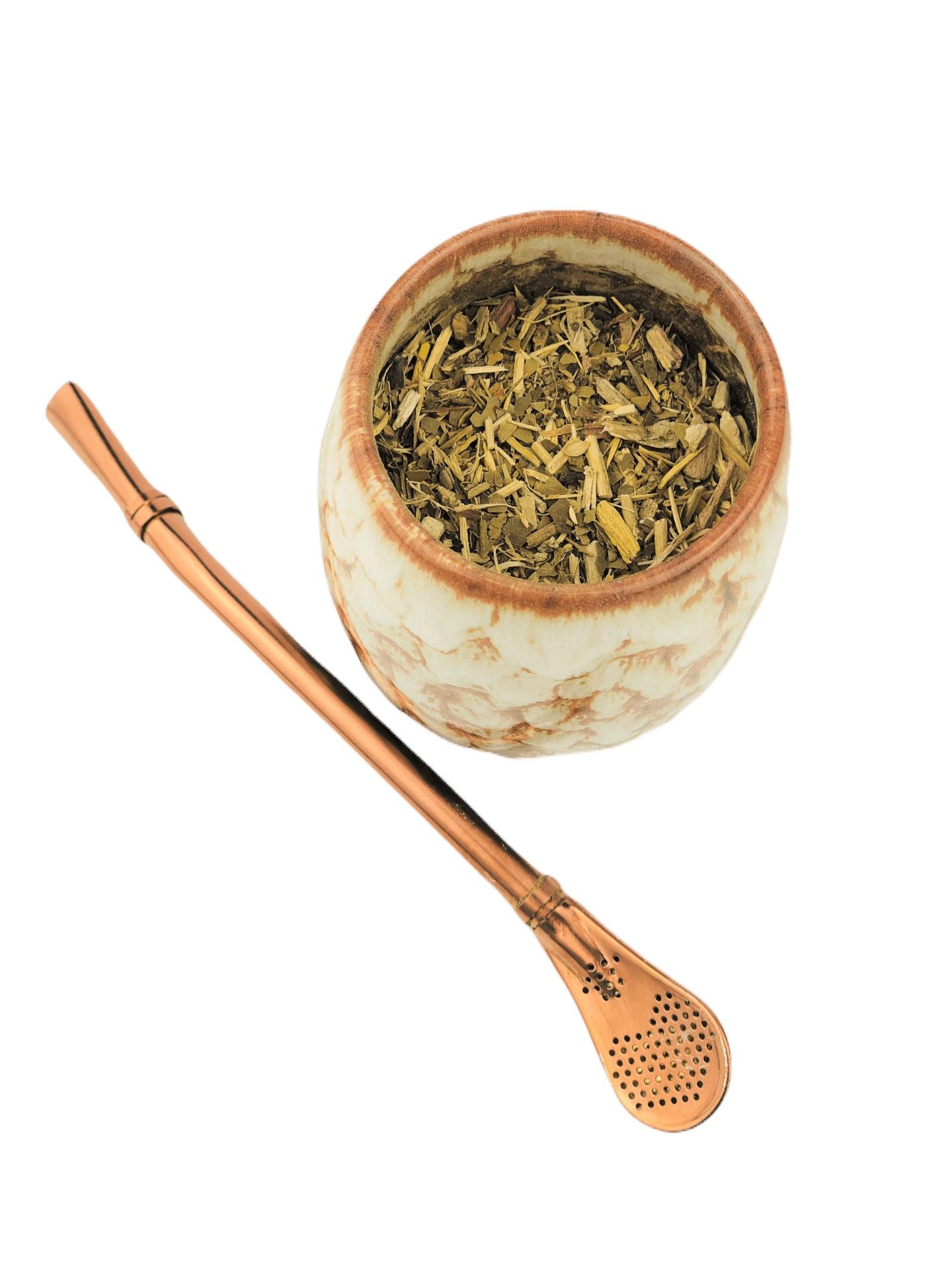 Ceramic Mate Gourd and Straw Set (Mate and bombilla) Mates Hispanic Pantry 