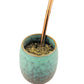 Ceramic Mate Gourd and Straw Set (Mate and bombilla) Mates Hispanic Pantry Aquamarine 