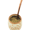 Ceramic Mate Gourd and Straw Set (Mate and bombilla) - Khaki