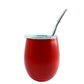 Ovoid Mate Gourd and Straw Set (Mate and bombilla) Mates Hispanic Pantry Red 