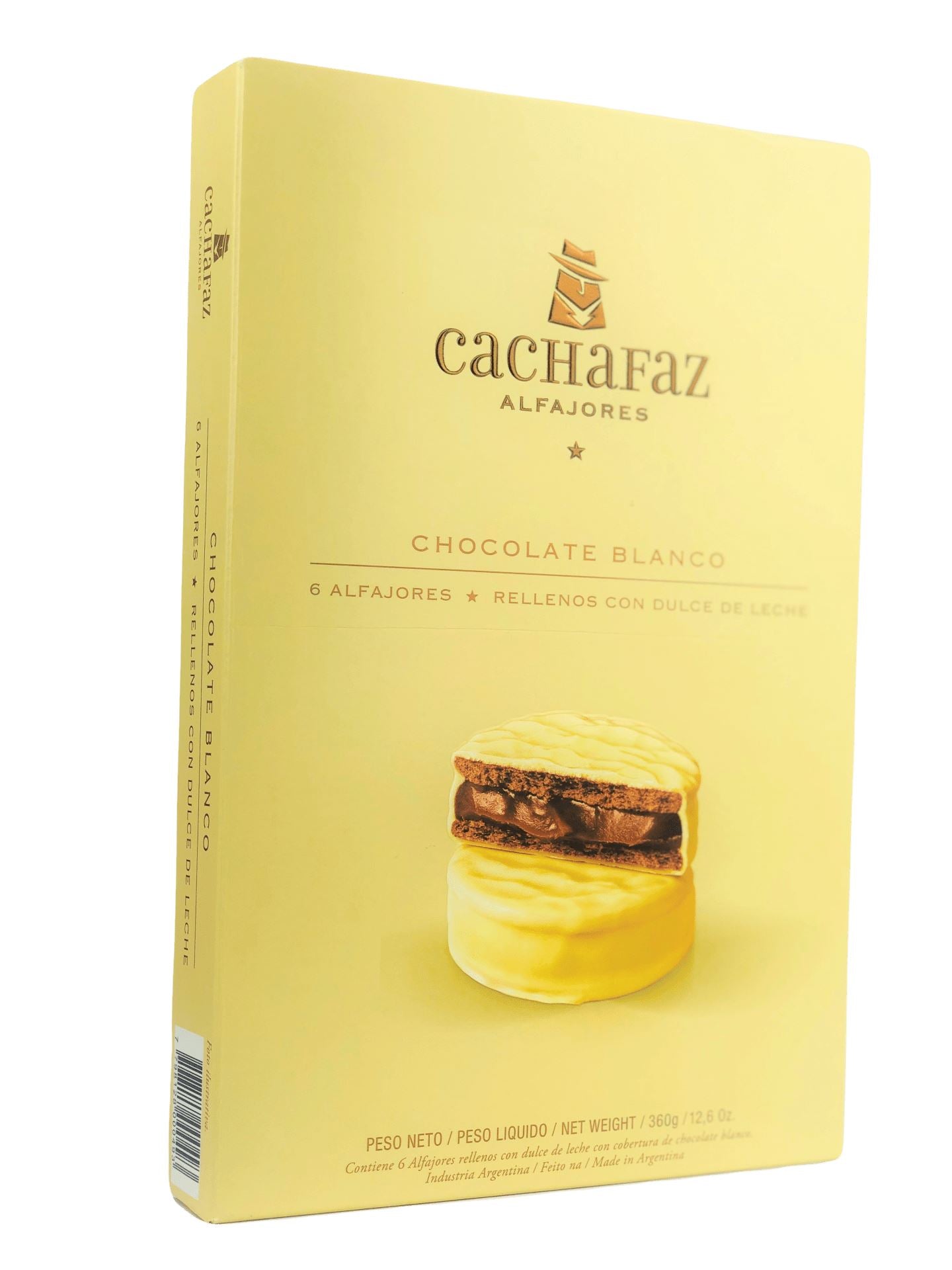 Cachafaz White Chocolate Alfajor (Argentinian Cookie) 60g / 360g Miscellaneous Cachafaz Box x6 